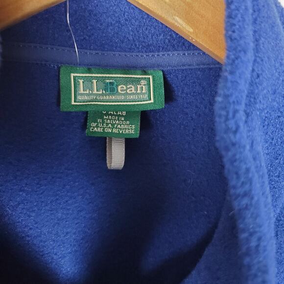LL Bean Fleece Vest Men XL Tall Blue Polartec Full Zip Outdoors Zip Pockets Warm - Picture 6 of 12